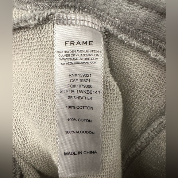 Frame Vintage Sweatpants Front Pockets Drawstring Gris Heather Size Large - Picture 5 of 9